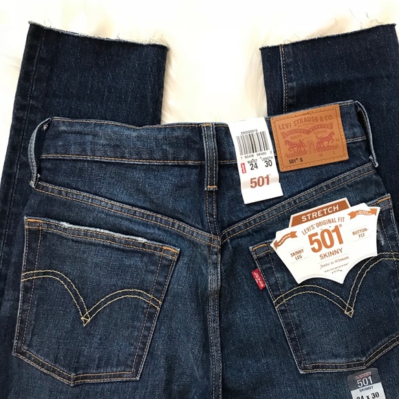 NWT LEVI’S 501 Skinny High Rise Button Fly jeans - Picture 7 of 8